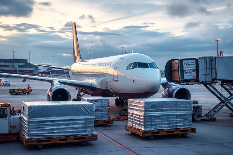 Airfreight cargo being loaded onto an aircraft